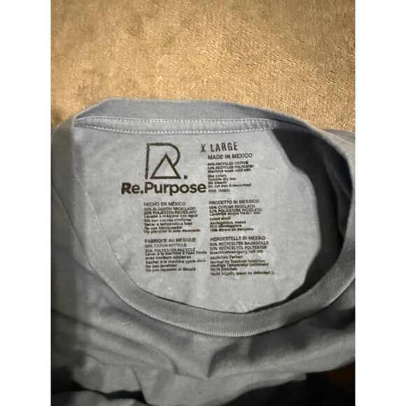 NWT Re Purpose UO Women Short Sleeve‎ Blue T-Shirt Be Kind Recycle Crew Neck - Picture 5 of 7